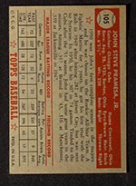 1952 Topps #105 John Pramesa Chicago Cubs - Back