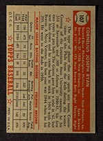 1952 Topps #107 Connie Ryan Philadelphia Phillies - Back