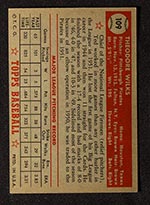 1952 Topps #109 Ted Wilks Pittsburgh Pirates - Back
