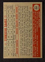 1952 Topps #112 Henry Majeski Philadelphia Athletics - Back