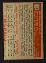 1952 Topps #113 Dick Sisler Cincinnati Reds - Back