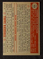 1952 Topps #115 George Munger St. Louis Cardinals - Back
