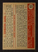 1952 Topps #118 Ken Raffensberger Cincinnati Reds - Back