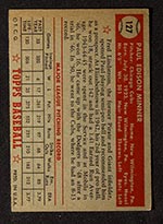 1952 Topps #127 Paul Minner Chicago Cubs - Back