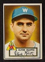 1952 Topps #132 Clyde Kluttz Washington Senators - Front
