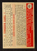 1952 Topps #133 Al Widmar Chicago White Sox - Cream Back