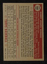 1952 Topps #133 Al Widmar Chicago White Sox - Gray Back
