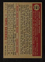 1952 Topps #134 Joe Tipton Philadelphia Athletics - Gray Back