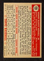 1952 Topps #135 Dixie Howell Cincinnati Reds - Cream Back