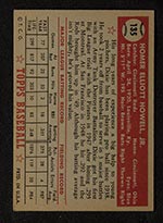 1952 Topps #135 Dixie Howell Cincinnati Reds - Gray Back