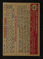 1952 Topps #136 Johnny Schmitz Brooklyn Dodgers - Gray Back