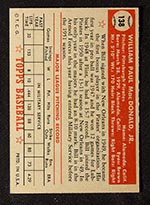 1952 Topps #138 Bill MacDonald Pittsburgh Pirates - Cream Back