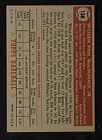 1952 Topps #138 Bill MacDonald Pittsburgh Pirates - Gray Back