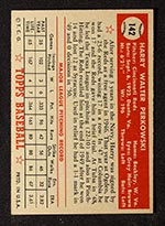 1952 Topps #142 Harry Perkowski Cincinnati Reds - Cream Back