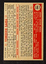 1952 Topps #143 Les Moss St. Louis Browns - Cream Back
