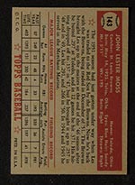 1952 Topps #143 Les Moss St. Louis Browns - Gray Back