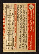 1952 Topps #147 Bob Young St. Louis Browns - Cream Back
