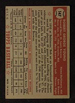 1952 Topps #147 Bob Young St. Louis Browns - Gray Back