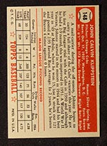 1952 Topps #148 Johnny Klippstein Chicago Cubs - Cream Back