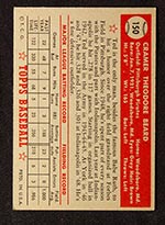 1952 Topps #150 Ted Beard Pittsburgh Pirates - Cream Back