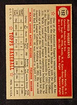 1952 Topps #152 Al Evans Boston Red Sox - Cream Back