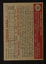 1952 Topps #152 Al Evans Boston Red Sox - Gray Back