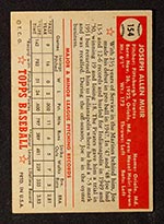 1952 Topps #154 Joe Muir Pittsburgh Pirates - Cream Back