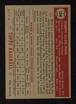 1952 Topps #154 Joe Muir Pittsburgh Pirates - Gray Back