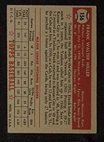 1952 Topps #156 Frank Hiller Cincinnati Reds - Gray Back