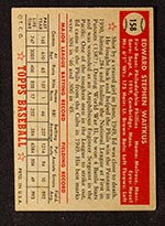 1952 Topps #158 Eddie Waitkus Philadelphia Phillies - Cream Back