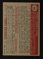 1952 Topps #163 Stan Rojek St. Louis Browns - Gray Back