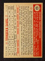 1952 Topps #165 Eddie Kazak St. Louis Cardinals - Cream Back