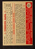 1952 Topps #171 Ed Erautt Cincinnati Reds - Cream Back