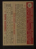 1952 Topps #171 Ed Erautt Cincinnati Reds - Gray Back