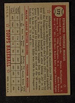 1952 Topps #172 Eddie Miksis Chicago Cubs - Gray Back