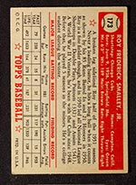 1952 Topps #173 Roy Smalley Chicago Cubs - Cream Back