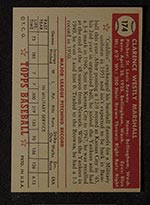 1952 Topps #174 Clarence Marshall St. Louis Browns - Gray Back
