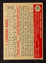 1952 Topps #175 Billy Martin New York Yankees - Cream Back