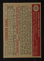 1952 Topps #175 Billy Martin New York Yankees - Gray Back