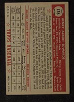 1952 Topps #176 Hank Edwards Cincinnati Reds - Gray Back