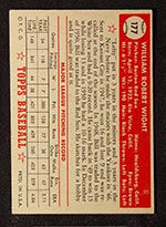 1952 Topps #177 Bill Wight Boston Red Sox - Cream Back
