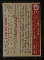 1952 Topps #177 Bill Wight Boston Red Sox - Gray Back