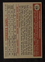 1952 Topps #178 Cass Michaels Washington Senators - Gray Back