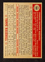 1952 Topps #180 Charley Maxwell Boston Red Sox - Cream Back