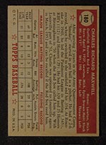 1952 Topps #180 Charley Maxwell Boston Red Sox - Gray Back