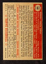 1952 Topps #181 Bob Swift Detroit Tigers - Cream Back