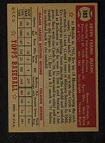 1952 Topps #183 Erv Dusak Pittsburgh Pirates - Gray Back