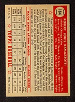 1952 Topps #184 Bob Ramazzotti Chicago Cubs - Cream Back