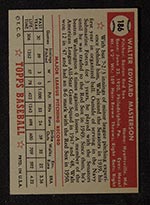 1952 Topps #186 Walt Masterson Boston Red Sox - Gray Back