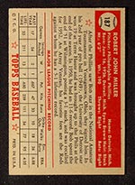 1952 Topps #187 Bob Miller Philadelphia Phillies - Cream Back
